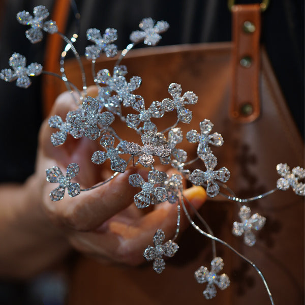 Handmade Full Zircon Queen Wedding Barrttes 0412