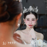 asl-0502 Princess Pearls Flower Wedding Tiaras