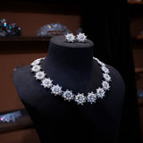 High Quality All Zircon Wedding Necklace 12153