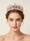 Royal Rose Gold Tiaras Crowns for Brides Crystal Brides Hairbands