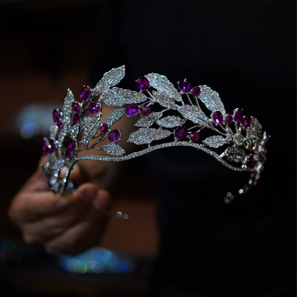 17100 European purple Crystal Wedding Tiaras Headpieces