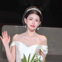 17262 cute pearls Crystal Wedding Tiaras Headpieces