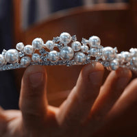 17262 cute pearls Crystal Wedding Tiaras Headpieces