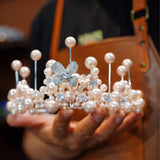 17305 Korean pearls Wedding Tiaras Headpieces