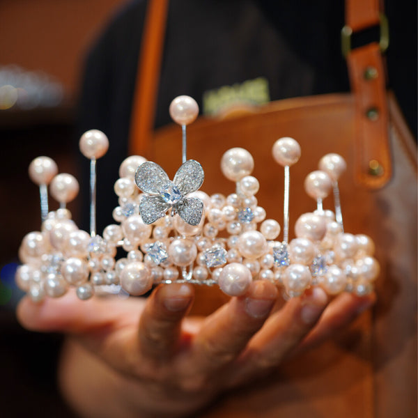 17305 Korean pearls Wedding Tiaras Headpieces