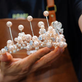17305 Korean pearls Wedding Tiaras Headpieces