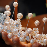 17305 Korean pearls Wedding Tiaras Headpieces