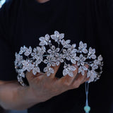 Flower Zircon Brides Tiaras Headbands for Wedding 17691