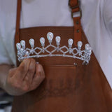 17702Korean Pearls&Crystal Wedding Tiaras Headpieces
