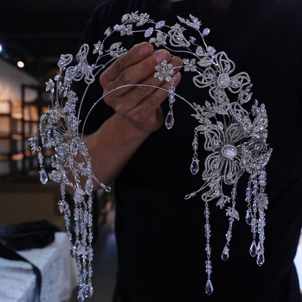 st1-17725 Rugullar Flower Brides Zircon Headbands