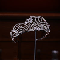 17734 Elegant Zircon Irregular Wedding Tiaras Crowns
