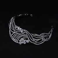 17734 Elegant Zircon Irregular Wedding Tiaras Crowns
