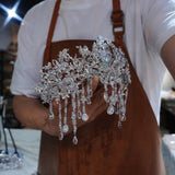st1-17740 European Zircon Tassels Wedding Crown