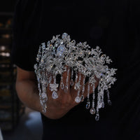 st1-17740 European Zircon Tassels Wedding Crown