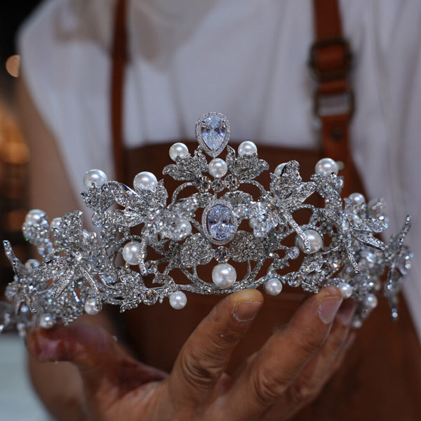 st1-17748 European Pearls&Zircon Wedding Tiaras