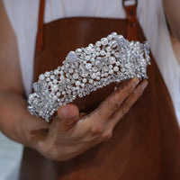 1st1-17777 European Pearls Zircon Wedding Crowns