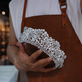 1st1-17777 European Pearls Zircon Wedding Crowns