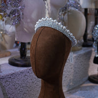 Princess Silver pearl&Zircon Bridal Crowns Tiaras 17990