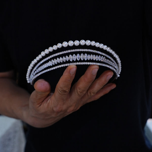 17812 4T Pearls Wedding Headbans