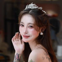 17817 Korean Pearls&Crystal Wedding Tiaras Headpieces