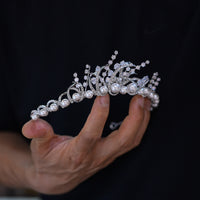 17817 Korean Pearls&Crystal Wedding Tiaras Headpieces