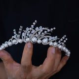 17817 Korean Pearls&Crystal Wedding Tiaras Headpieces