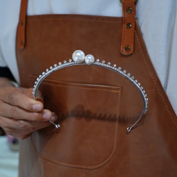 17886 Cute Pearls Simple  Wedding Tiaras