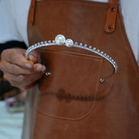 17886 Cute Pearls Simple  Wedding Tiaras