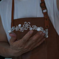 17888 Korean Pearls&Crystal Wedding Tiaras Headpieces