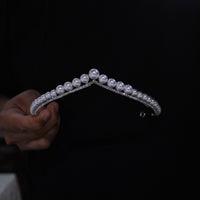17927 Korean Pearls&Crystal Wedding Tiaras Headpieces