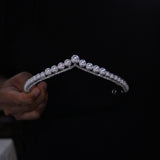 17927 Korean Pearls&Crystal Wedding Tiaras Headpieces