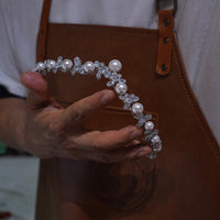 17941 Korean Pearls&Crystal Wedding Tiaras Headpieces