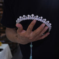European pearl&zircon brides Tiaras crown 17985