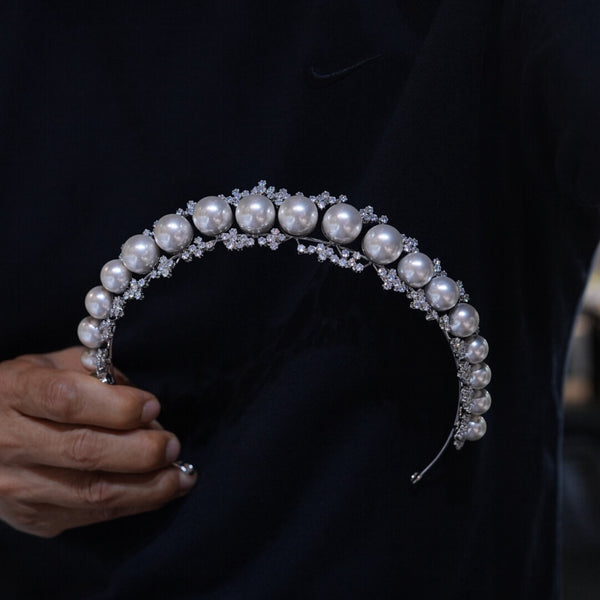European pearl&zircon brides Tiaras crown 17986