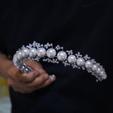 European pearl&zircon brides Tiaras crown 17986