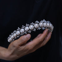 European pearl&zircon brides Tiaras crown 17986