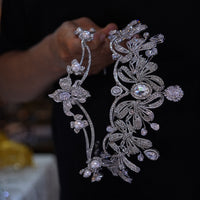 combined Silver Zircon Bridal Crowns Tiaras 17992