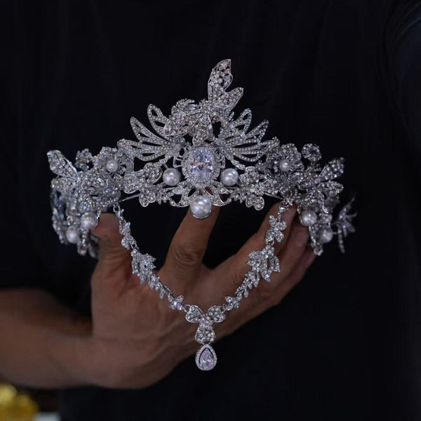 European pearl  brides Tiaras crown 17996