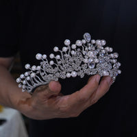 European pearl  brides Tiaras crown 18009