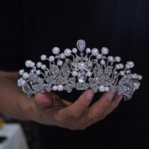 European pearl  brides Tiaras crown 18009