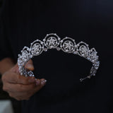 Mini pearls Queen Wedding Tiaras Crown with earring 18015