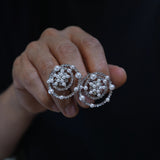 Mini pearls Queen Wedding Tiaras Crown with earring 18015