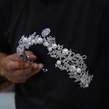 European Round Zircon Wedding Tiaras Crown 18022