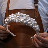 Baroque Pearls&Crystals Wedding Crown Headpieces 18025