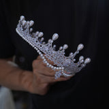 European Round Zircon Wedding Tiaras Crown 18033