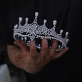 European Round Zircon Wedding Tiaras Crown 18033