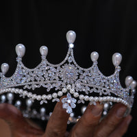 Round zircon brides Tiaras crown 18033
