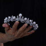 Pearls&Zircon Wedding Tiaras Crown 18066