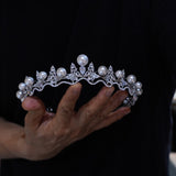 Pearls&Zircon Wedding Tiaras Crown 18066