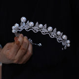 Pearls&Zircon Wedding Tiaras Crown 18066